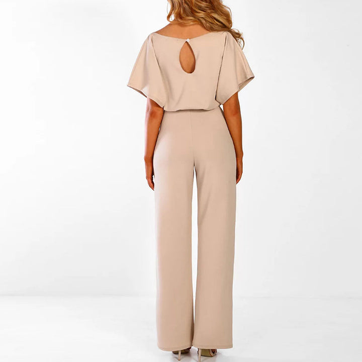 LS | Women Easy Fit Tie Waist Jumpsuit Lion Style