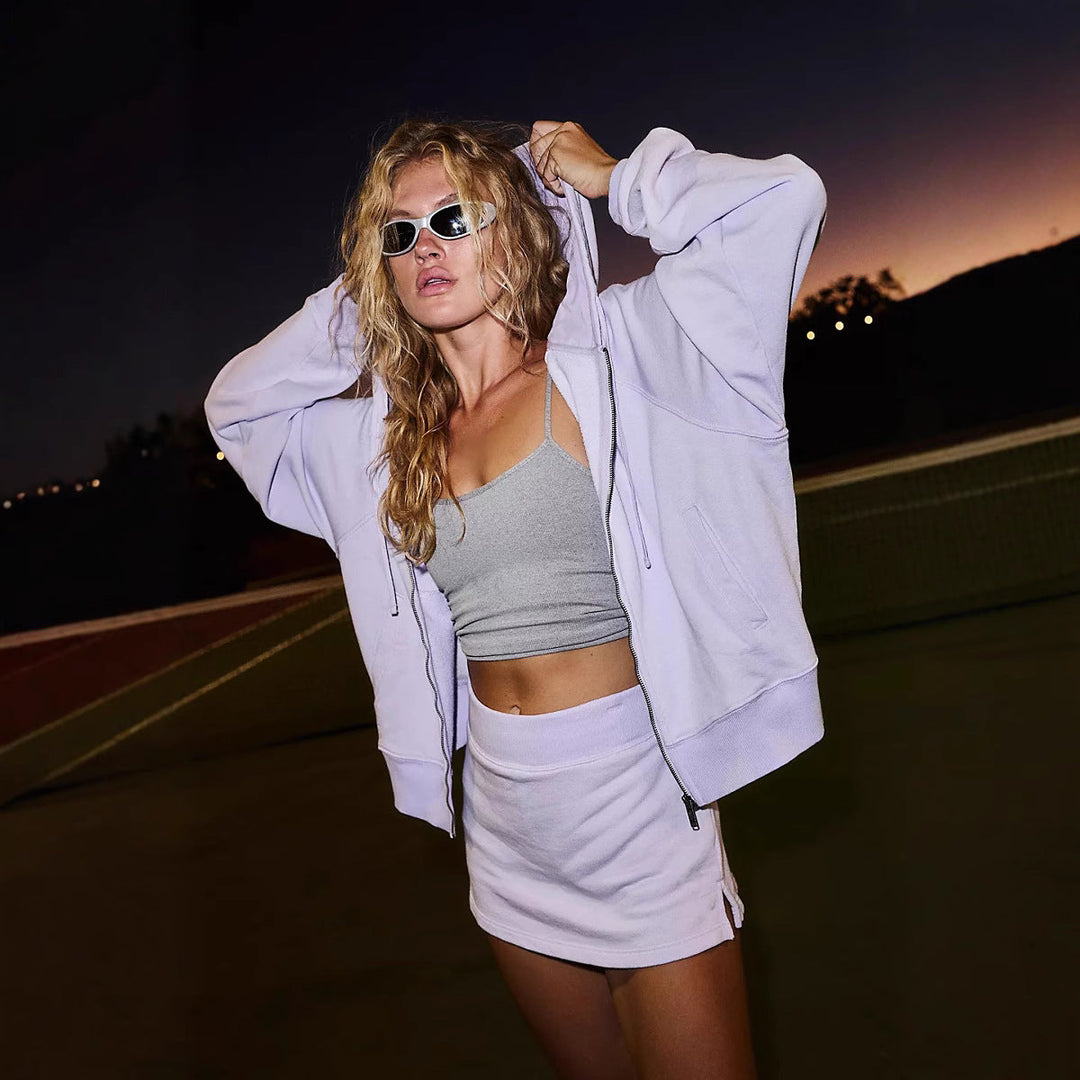 LS | Women Easy Wear Zip Up Hoodie Set Lion Style