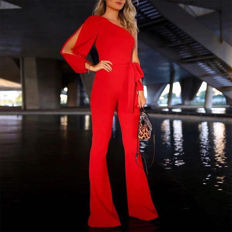 LS | Women Elegant Asymmetric Jumpsuit Lion Style