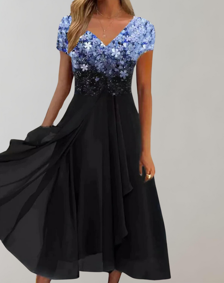 LS | Women Elegant Floral Midi Dress Lion Style
