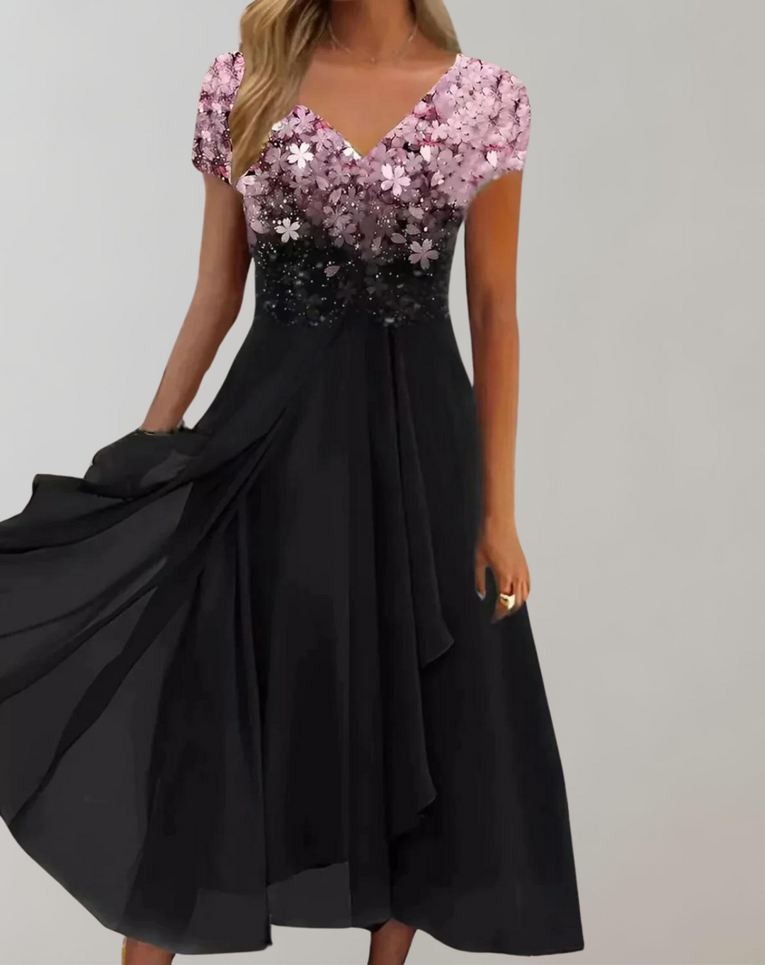 LS | Women Elegant Floral Midi Dress Lion Style