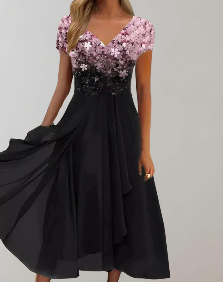 LS | Women Elegant Floral Midi Dress Lion Style