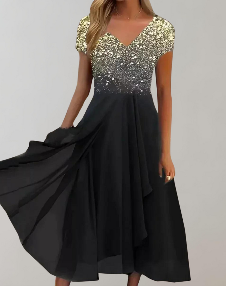 LS | Women Elegant Floral Midi Dress Lion Style