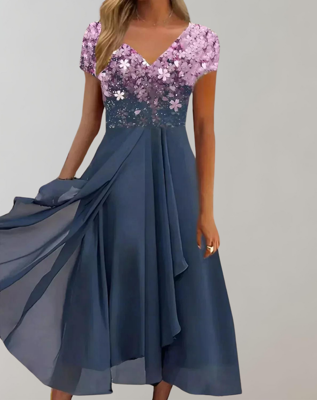 LS | Women Elegant Floral Midi Dress Lion Style