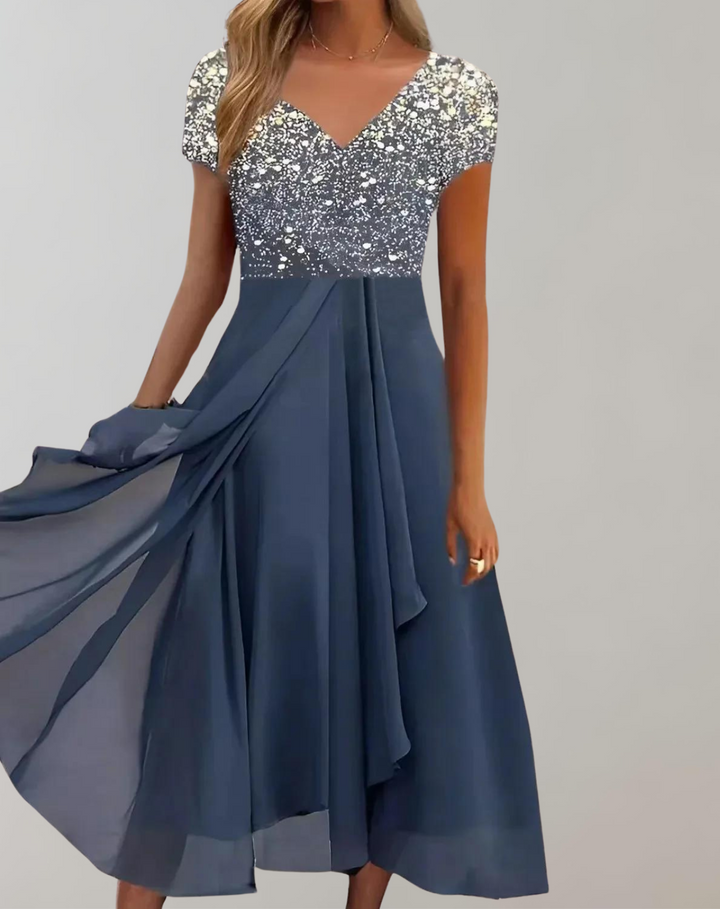 LS | Women Elegant Floral Midi Dress Lion Style