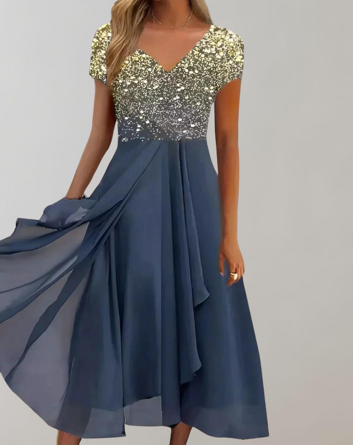LS | Women Elegant Floral Midi Dress Lion Style