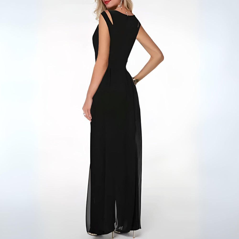 LS | Women Elegant Flow Slit Jumpsuit Lion Style