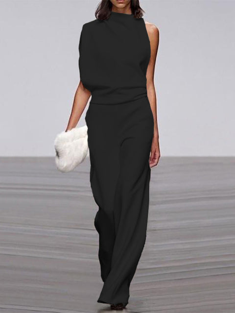LS | Women Elegant High Neck Jumpsuit Lion Style