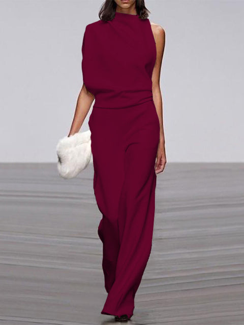LS | Women Elegant High Neck Jumpsuit Lion Style