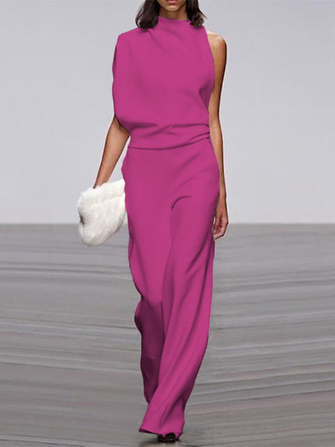 LS | Women Elegant High Neck Jumpsuit Lion Style