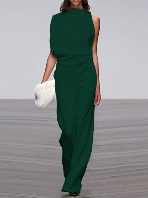 LS | Women Elegant High Neck Jumpsuit Lion Style