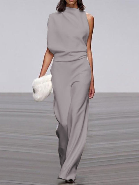 LS | Women Elegant High Neck Jumpsuit Lion Style