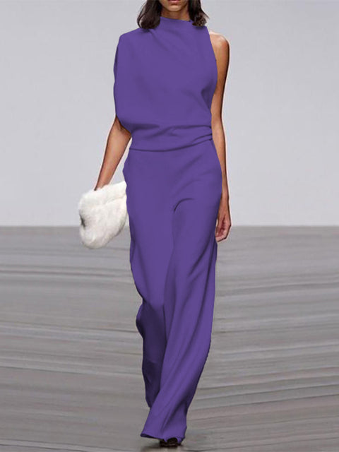 LS | Women Elegant High Neck Jumpsuit Lion Style