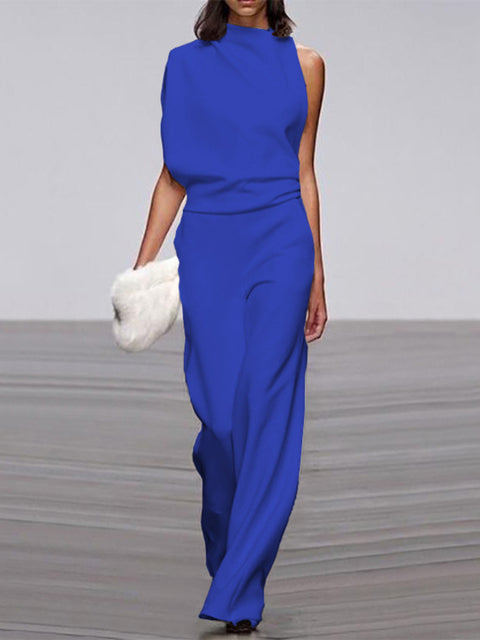LS | Women Elegant High Neck Jumpsuit Lion Style