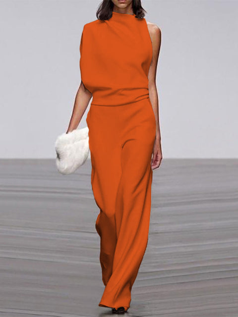LS | Women Elegant High Neck Jumpsuit Lion Style