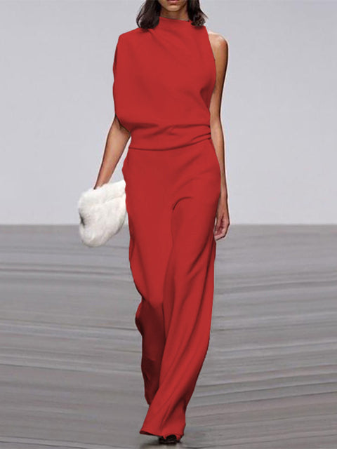 LS | Women Elegant High Neck Jumpsuit Lion Style