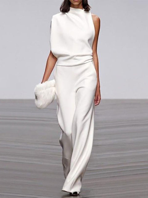 LS | Women Elegant High Neck Jumpsuit Lion Style