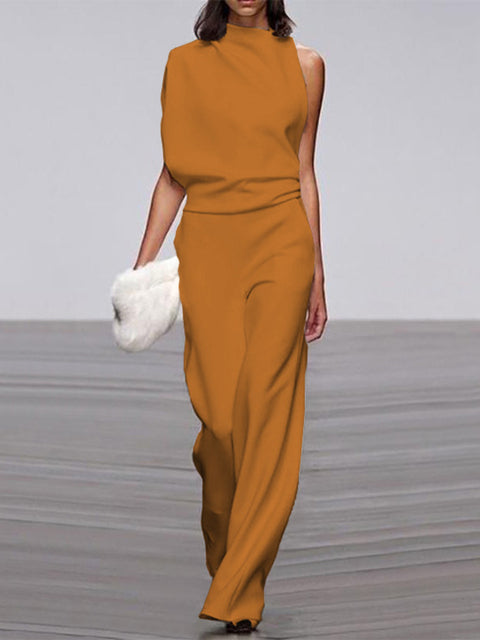 LS | Women Elegant High Neck Jumpsuit Lion Style