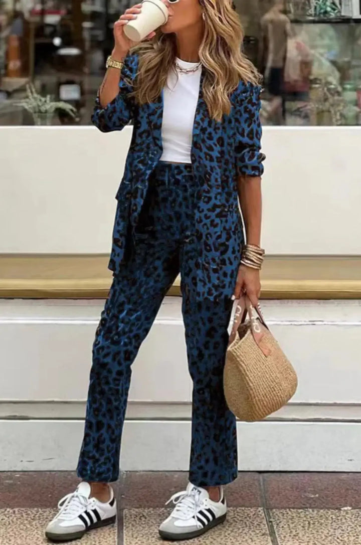 LS | Women Elegant Leopard Suit Set Lion Style