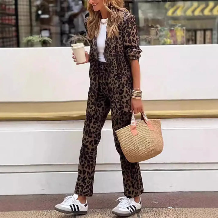 LS | Women Elegant Leopard Suit Set Lion Style
