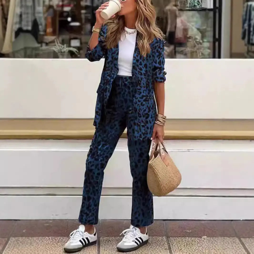 LS | Women Elegant Leopard Suit Set Lion Style