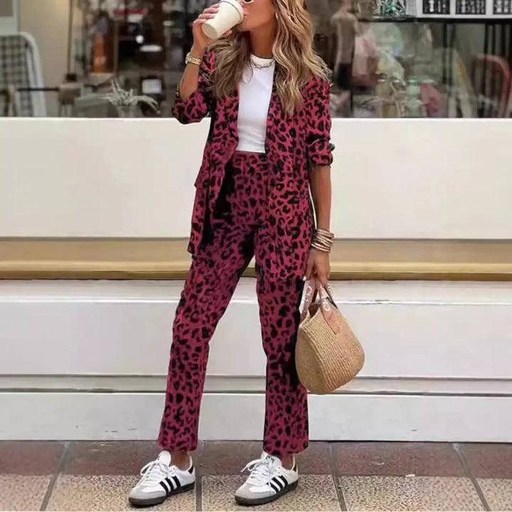 LS | Women Elegant Leopard Suit Set Lion Style