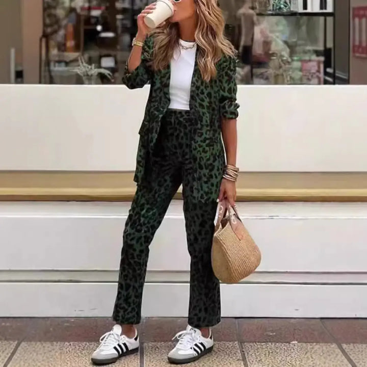 LS | Women Elegant Leopard Suit Set Lion Style