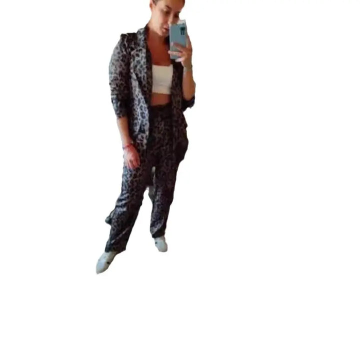 LS | Women Elegant Leopard Suit Set Lion Style