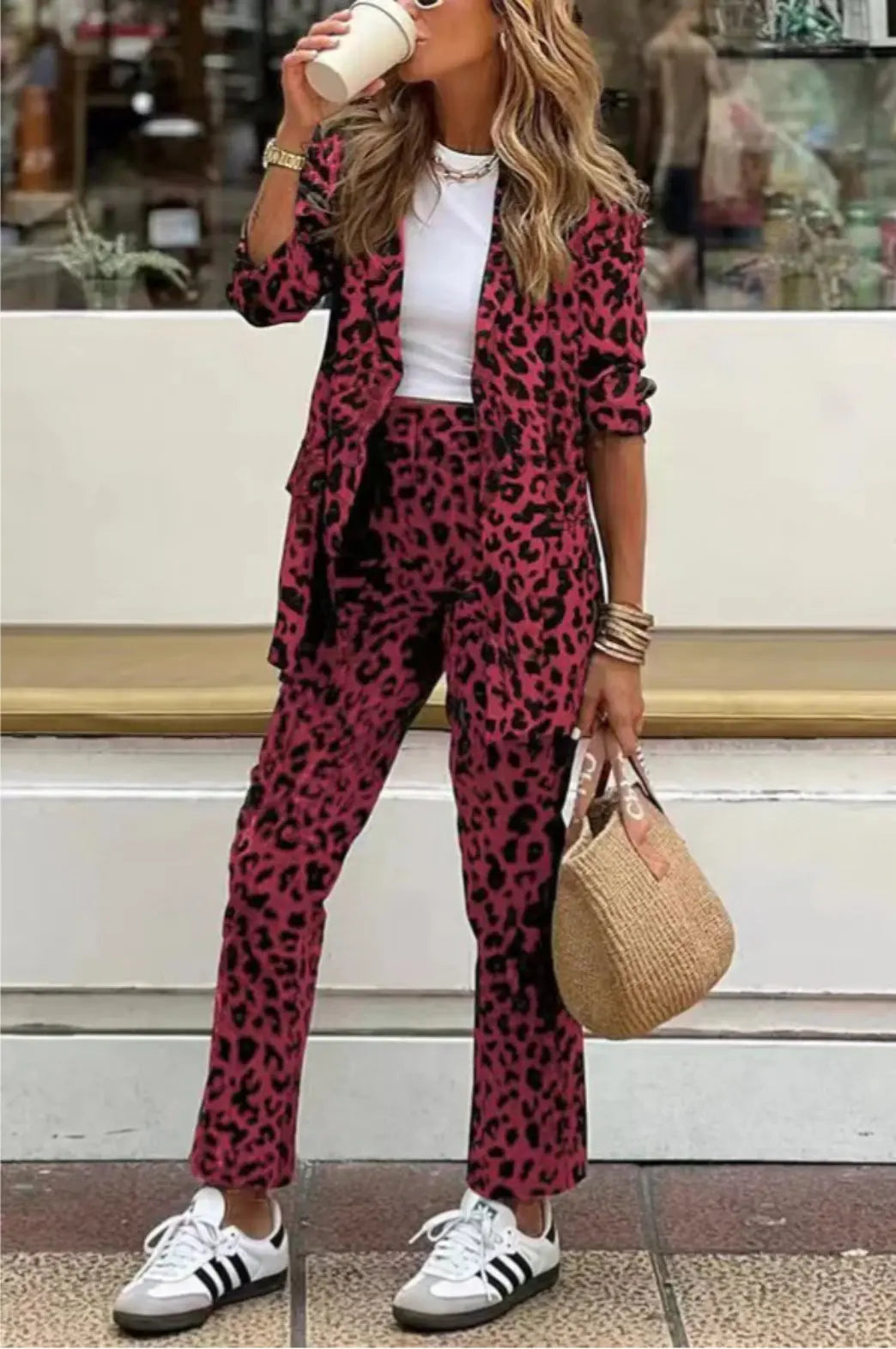 LS | Women Elegant Leopard Suit Set Lion Style