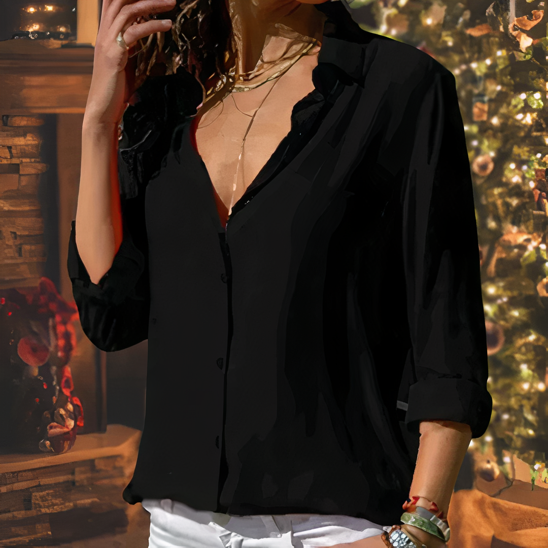 LS | Women Elegant Minimal Shirt Blouse Lion Style