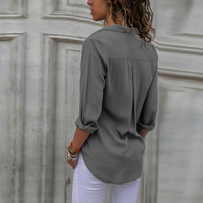 LS | Women Elegant Minimal Shirt Blouse Lion Style