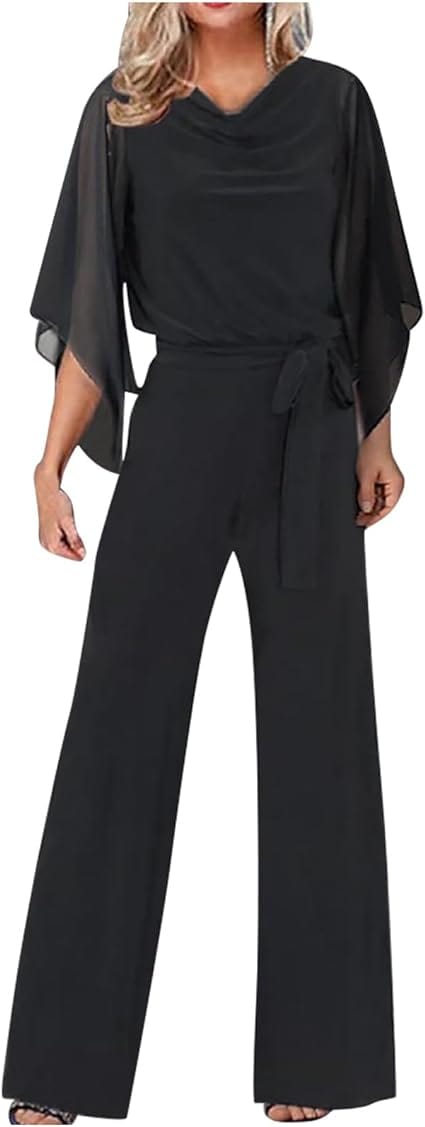 LS | Women Elegant Overlay Jumpsuit Lion Style