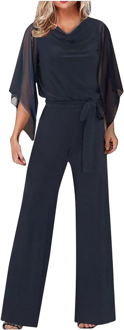 LS | Women Elegant Overlay Jumpsuit Lion Style