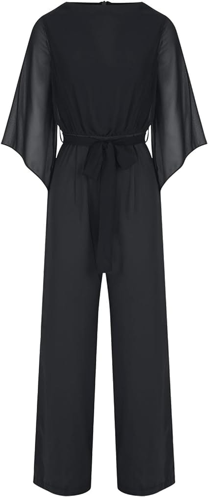 LS | Women Elegant Overlay Jumpsuit Lion Style