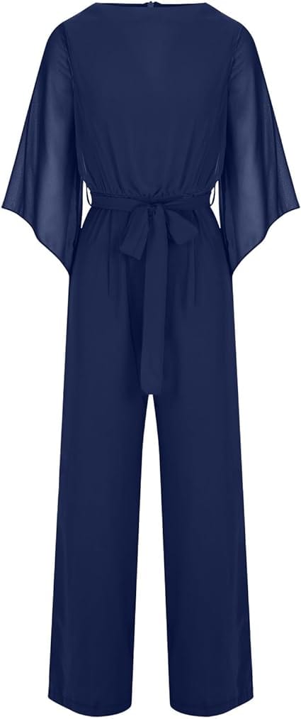 LS | Women Elegant Overlay Jumpsuit Lion Style