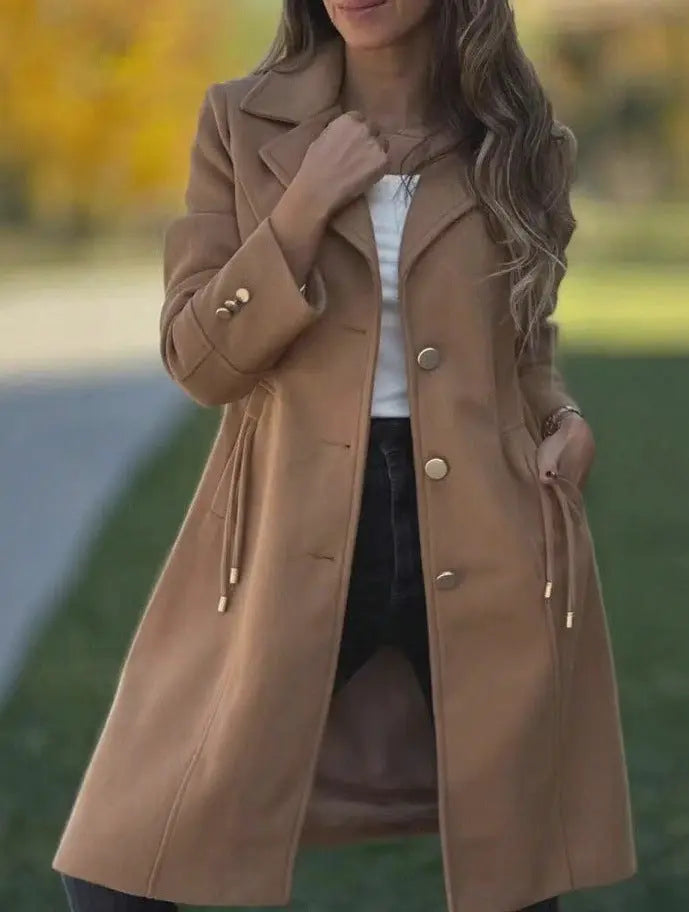 LS | Women Elegant Tailored Long Coat Lion Style