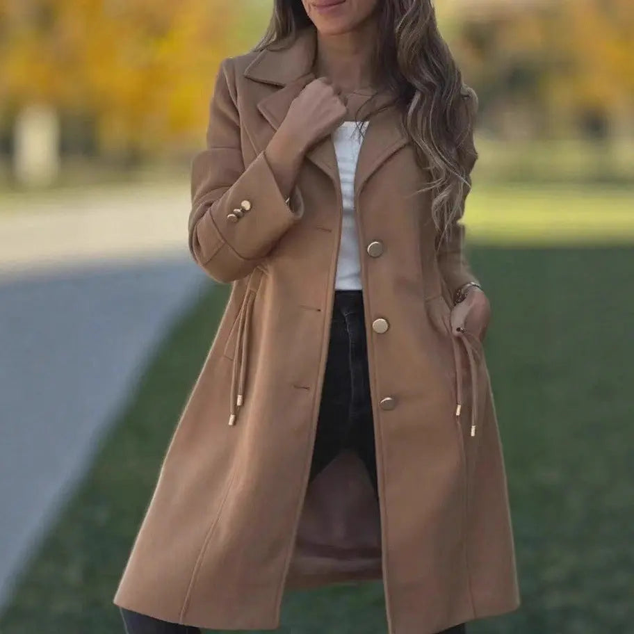 LS | Women Elegant Tailored Long Coat Lion Style