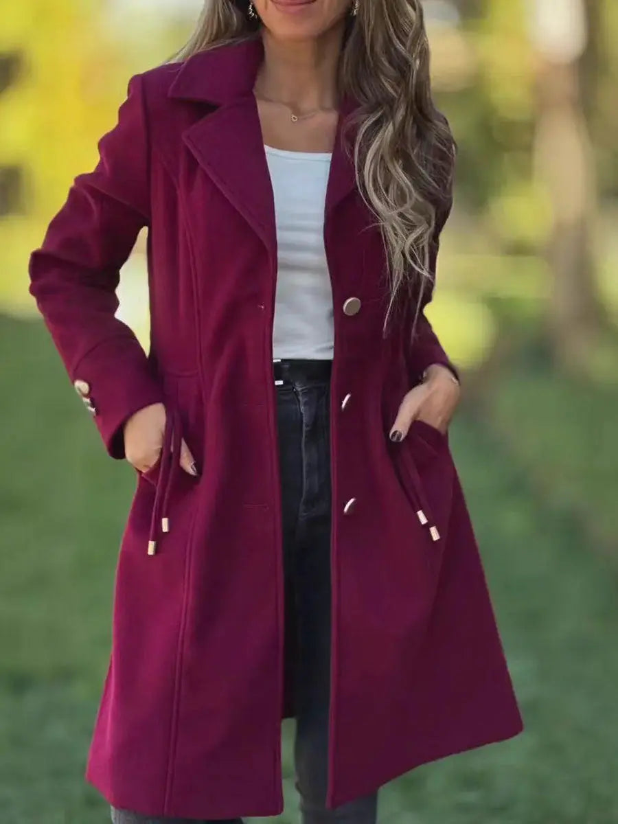 LS | Women Elegant Tailored Long Coat Lion Style