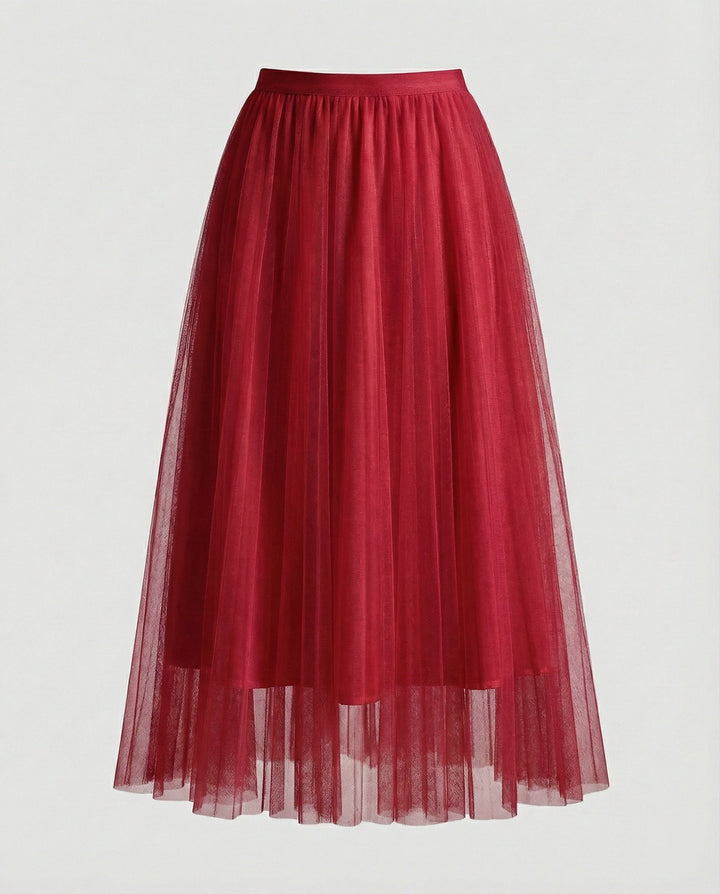 LS | Women Elegant Tulle A-Line Skirt Lion Style