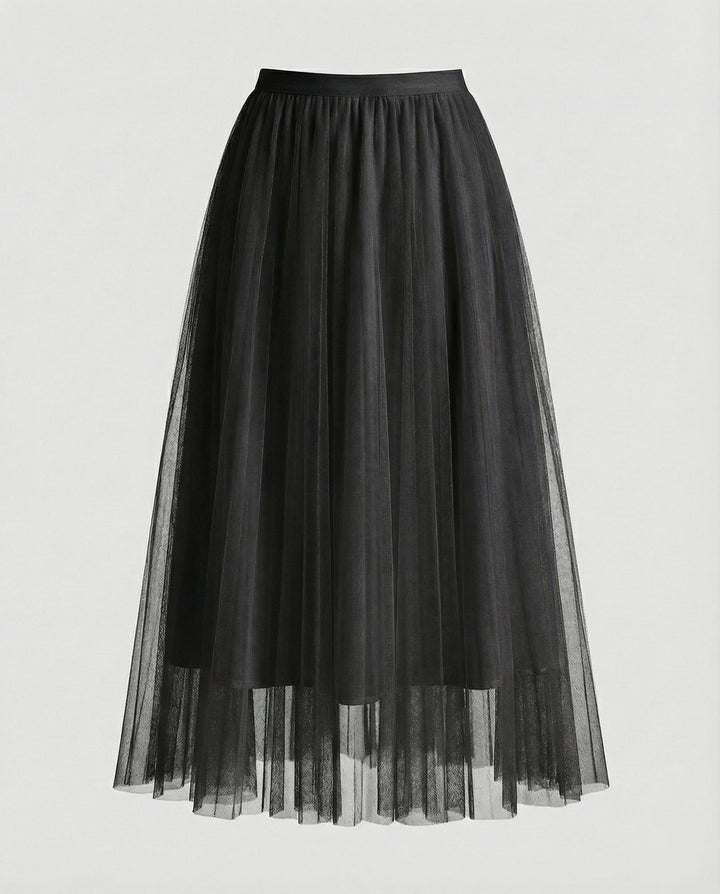 LS | Women Elegant Tulle A-Line Skirt Lion Style