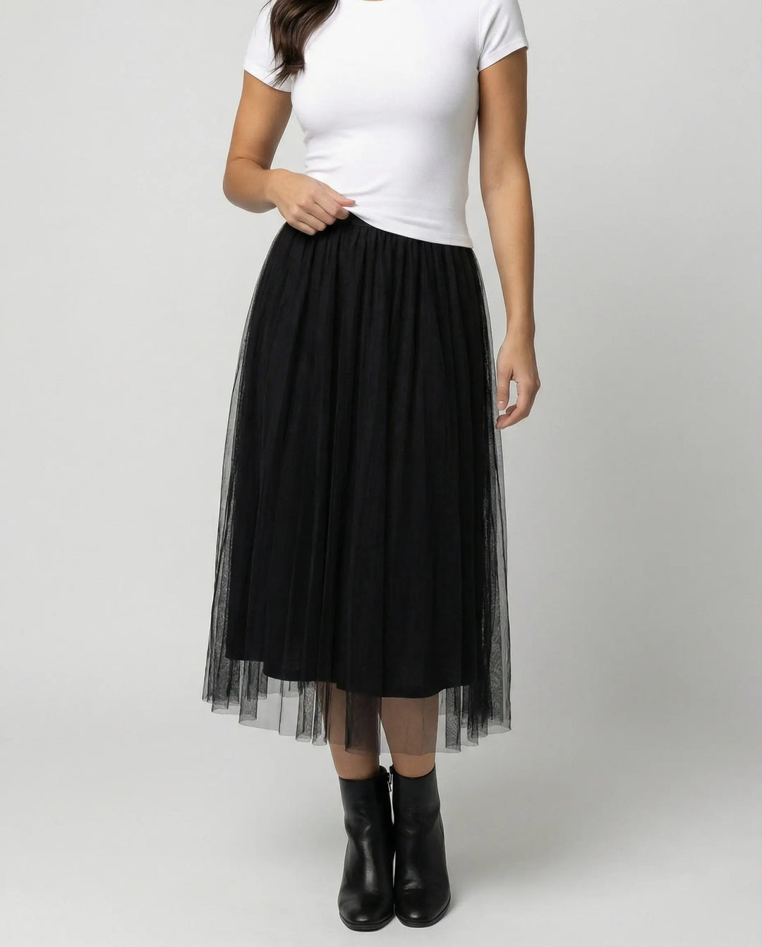 LS | Women Elegant Tulle Midi Skirt Lion Style