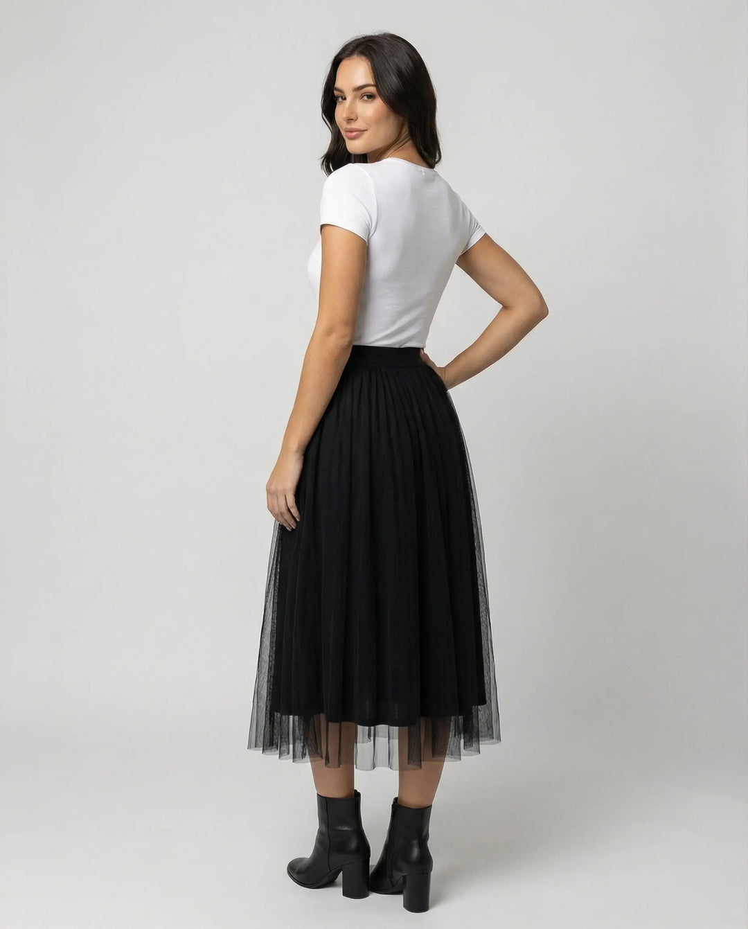 LS | Women Elegant Tulle Midi Skirt Lion Style