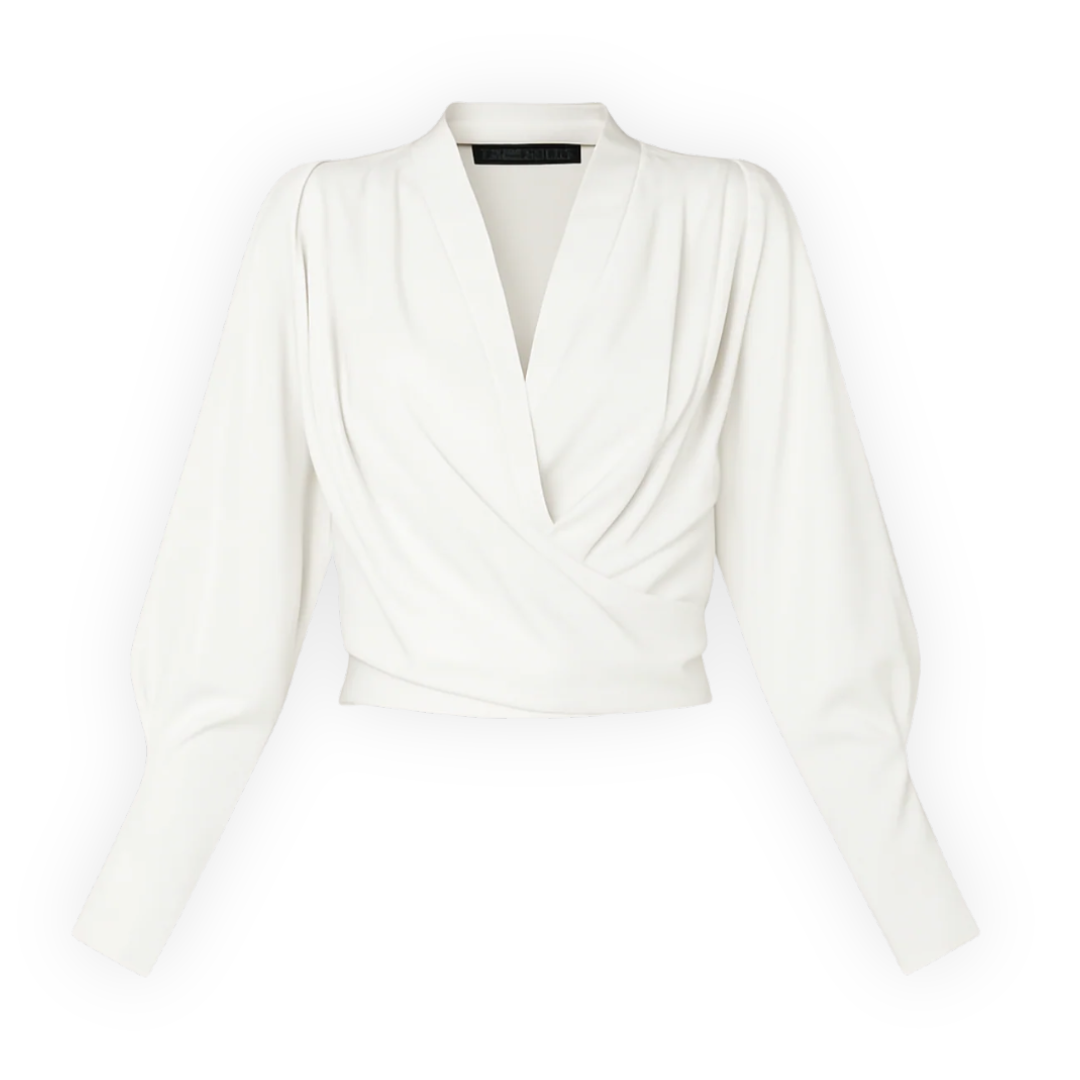 LS | Women Elegant Wrap Long Sleeve Blouse