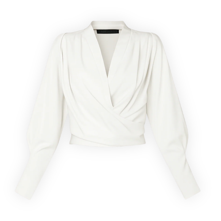 LS | Women Elegant Wrap Long Sleeve Blouse