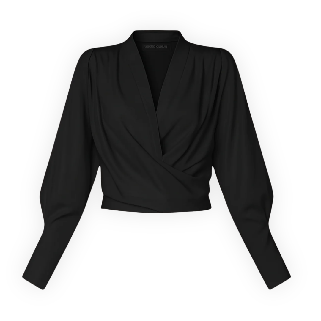 LS | Women Elegant Wrap Long Sleeve Blouse