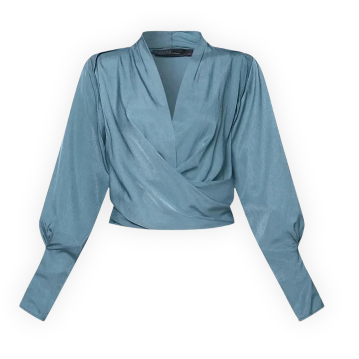 LS | Women Elegant Wrap Long Sleeve Blouse