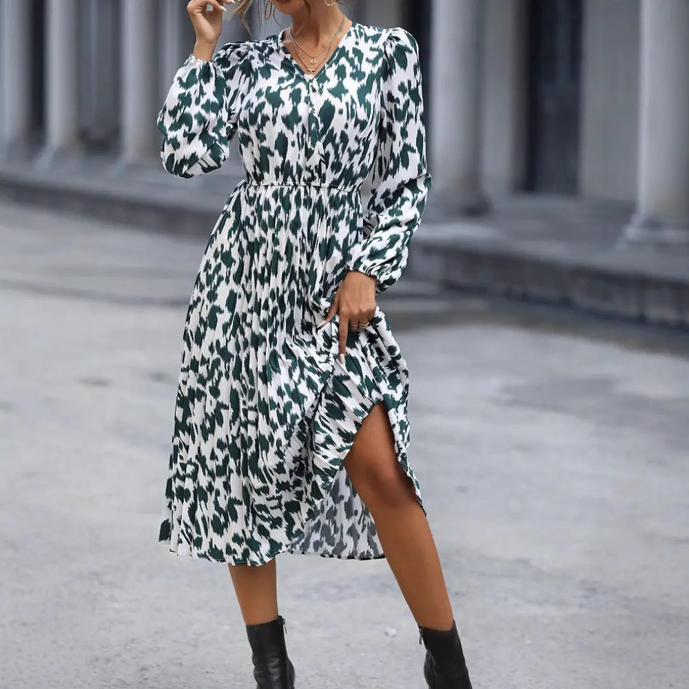LS | Women Fashion Trend Midi Dress Lion Style