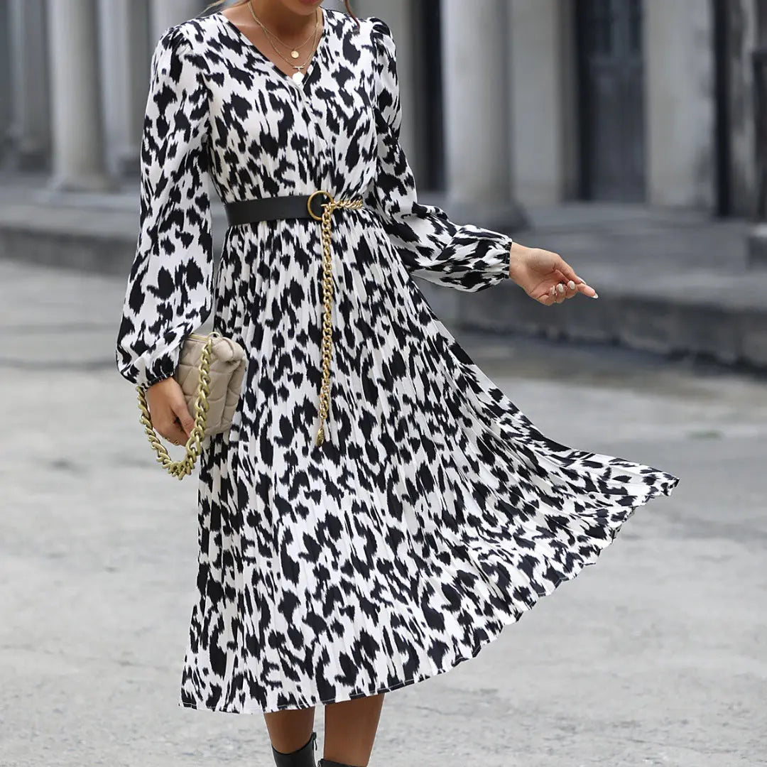 LS | Women Fashion Trend Midi Dress Lion Style