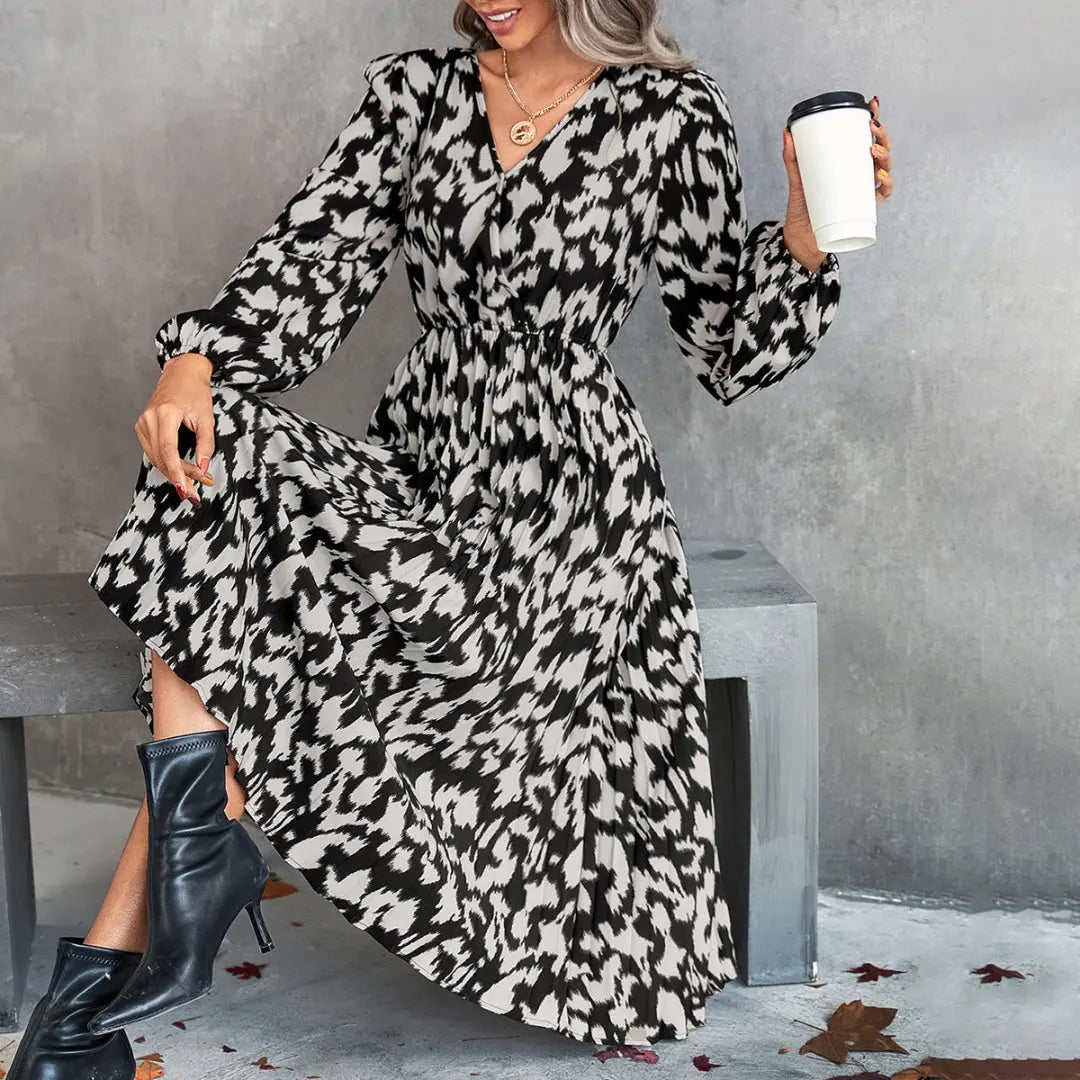 LS | Women Fashion Trend Midi Dress Lion Style