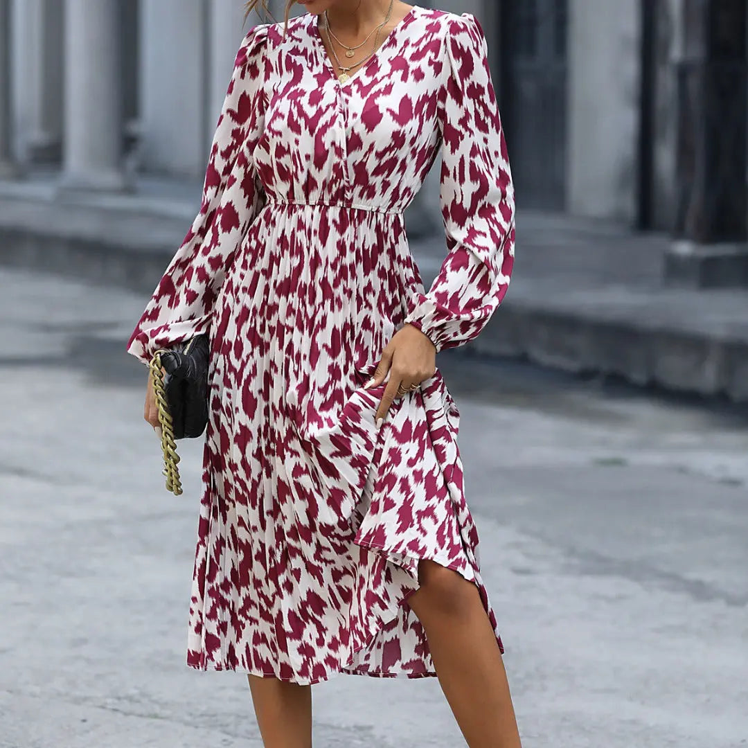 LS | Women Fashion Trend Midi Dress Lion Style